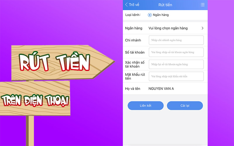 Rút tiền trên điện thoại